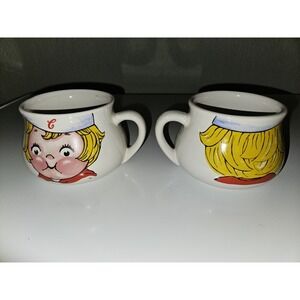 Vintage Campbell's kids Soup Mug 2000 Houston Harvest Products Set of 2, 3" Tall